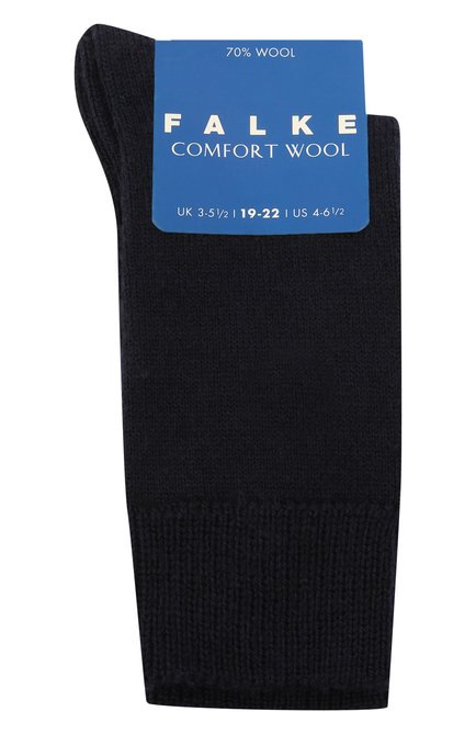 Детские утепленные носки comfort wool FALKE синего цвета, арт. 10488 | Фото 1 (Материал: Шерсть, Текстиль; Статус проверки: Проверено, Проверена категория; Кросс-КТ: Школьные аксессуары, Носки; Региональные ограничения белый список (Axapta Mercury): RU)