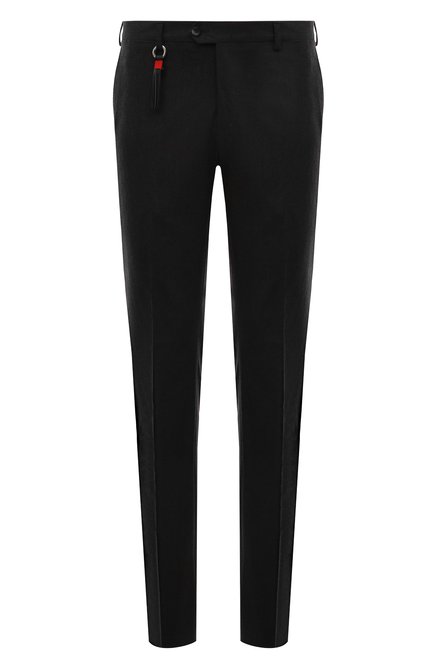 Мужские брюки из шерсти и кашемира MARCO PESCAROLO черного цвета по цене 73800 руб., арт. SLIM80 ZIP/4829 | Фото 1