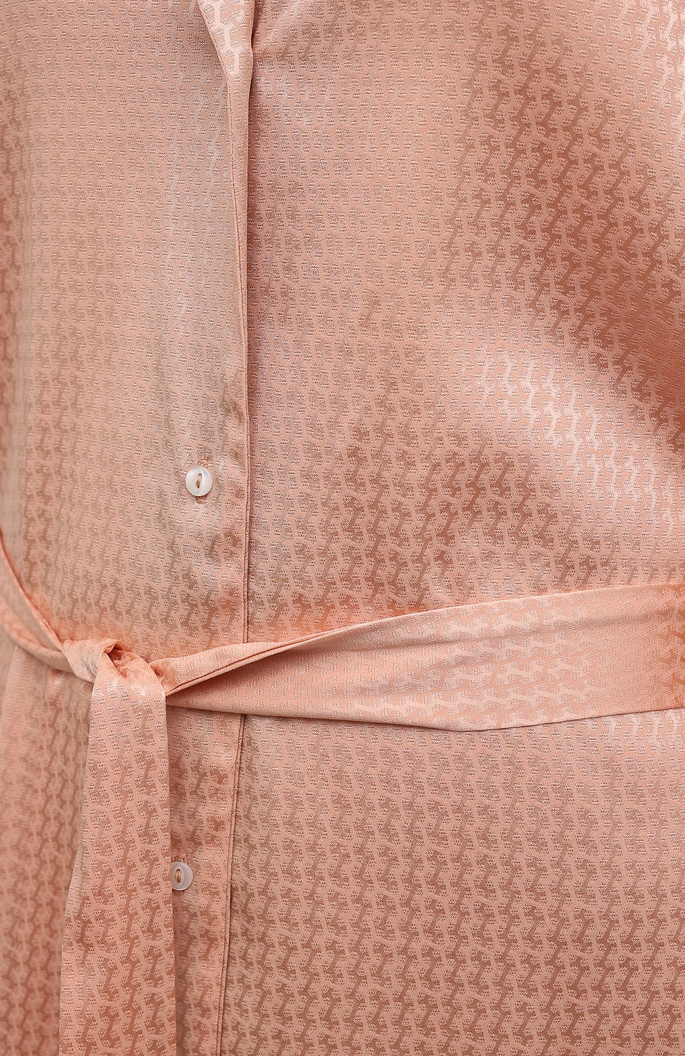 Женский шелковый халат MAISON LEJABY светло-розового цвета, арт. N0190 | Фото 5 (Материал внешний: Шелк)