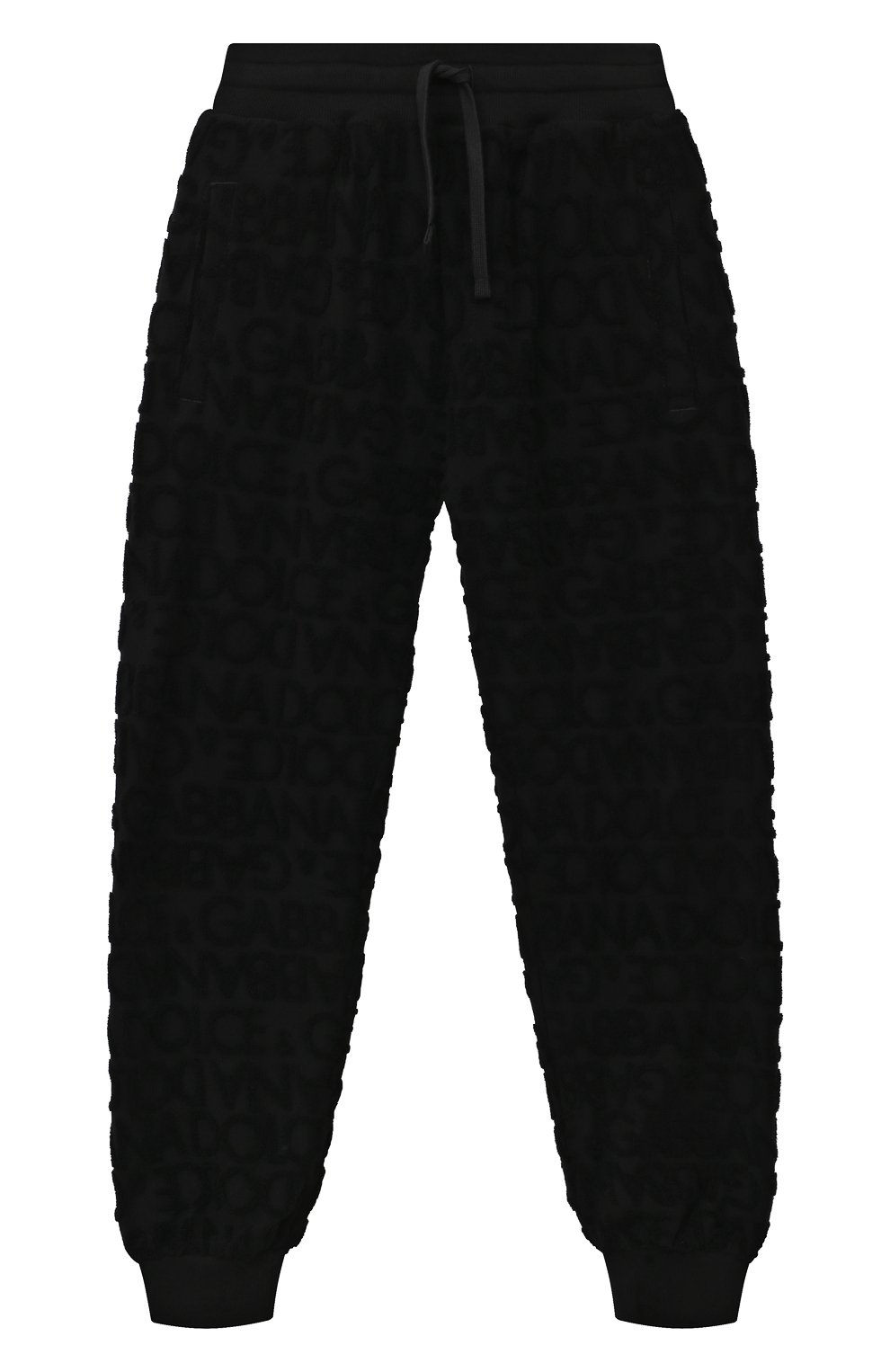 Детские хлопковые джоггеры DOLCE & GABBANA черного цвета, арт. L4JPFE/FJ7D7/8-14 | Фото 1 (Материал сплава: Проставлено; Нос: Не проставлено; Материал внешний: Хлопок; Мальчики Кросс-КТ: Джоггеры-одежда)