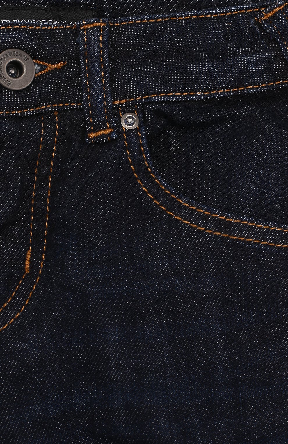Детские джинсы прямого кроя EMPORIO ARMANI темно-синего цвета, арт. 6Z4J45/1D0NZ | Фото 3 (Материал внешний: Хлопок; Статус проверки: Проверено, Проверена категория)