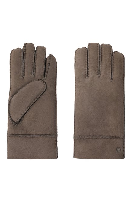 Мужские кожаные перчатки с внутренней меховой отделкой ROECKL серого цвета, арт. 13013-880 | Фото 2 (Статус проверки: Проверена категория; Материал: Натуральная кожа)