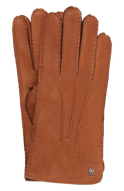 Мужские кожаные перчатки ROECKL светло-коричневого цвета, арт. 11013-643 | Фото 1 (Мужское Кросс-КТ: Кожа и замша; Материал: Натуральная кожа; Материал сплава: Проставлено; Нос: Не проставлено)