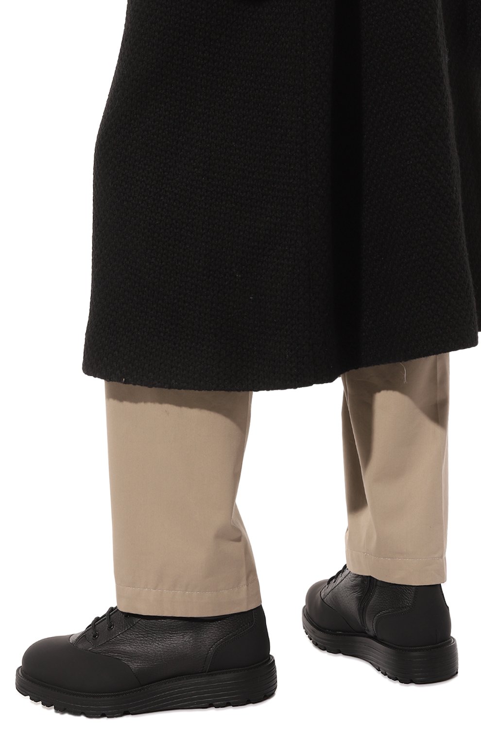 Мужские кожаные ботинки CAMERLENGO черного цвета, арт. 16376/GUMNE | Фото 3 (Материал утеплителя: Натуральный мех; Мужское Кросс-КТ: Ботинки-обувь, зимние ботинки; Материал сплава: Проставлено; Подошва: Плоская; Драгоценные камни: Проставлено)
