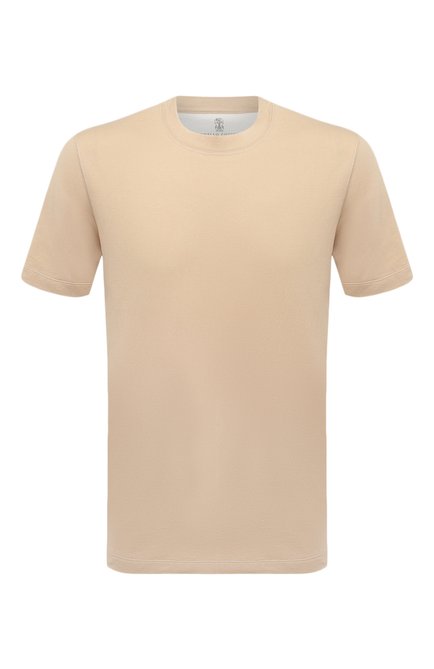Мужская хлопковая футболка  BRUNELLO CUCINELLI бежевого цвета по цене 38550 руб., арт. M0T611308 | Фото 1