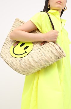 Женский сумка basket loewe x smiley LOEWE желтого цвета, арт. A223S81X01 | Фото 5 (Сумки-технические: Сумки-шопперы; Материал: Растительное волокно; Размер: large)