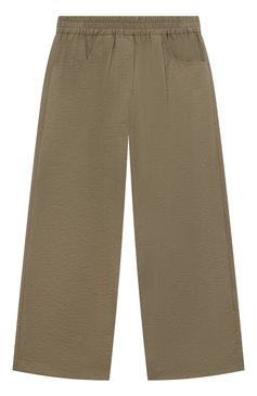 Детские хлопковые брюки BRUNELLO CUCINELLI хаки цвета, арт. B0F79P058C | Фото 1 (Случай: Повседневный; Материал внешний: Хлопок)