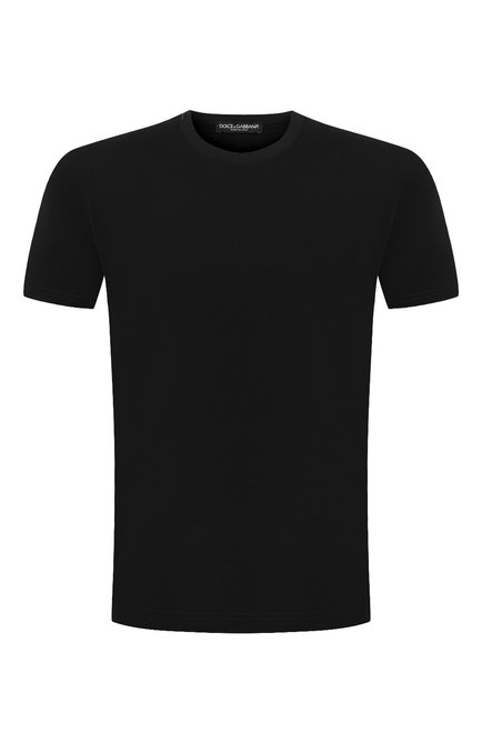 Мужская хлопковая футболка DOLCE & GABBANA черного цвета, арт. G8JX7T/FU7EQ | Фото 1 (Рукава: Короткие; Длина (для топов): Стандартные; Материал внешний: Хлопок; Принт: Без принта; Стили: Кэжуэл; Статус проверки: Проверена категория; Региональные ограничения белый список (Axapta Mercury): RU)