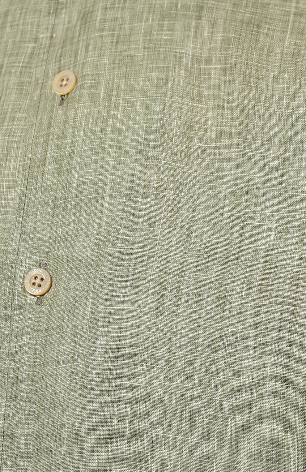Мужская льняная рубашка CORNELIANI зеленого цвета, арт. 89P126-2111912/00 | Фото 5 (Манжеты: На пуговицах; Рукава: Длинные; Рубашки М: Regular Fit; Воротник: Акула; Случай: Повседневный; Длина (для топов): Стандартные; Материал внешний: Лен; Принт: Однотонные; Стили: Кэжуэл)