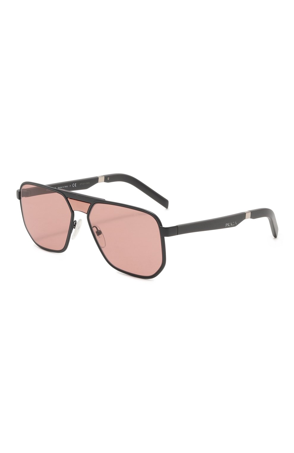 Мужские солнцезащитные очки PRADA розового цвета, арт. SPR60W-ENAR-FE08M-058 | Фото 1 (Кросс-КТ: С/з-мужское; Тип очков: С/з; Очки форма: Авиаторы; Оптика Гендер: оптика-мужское)
