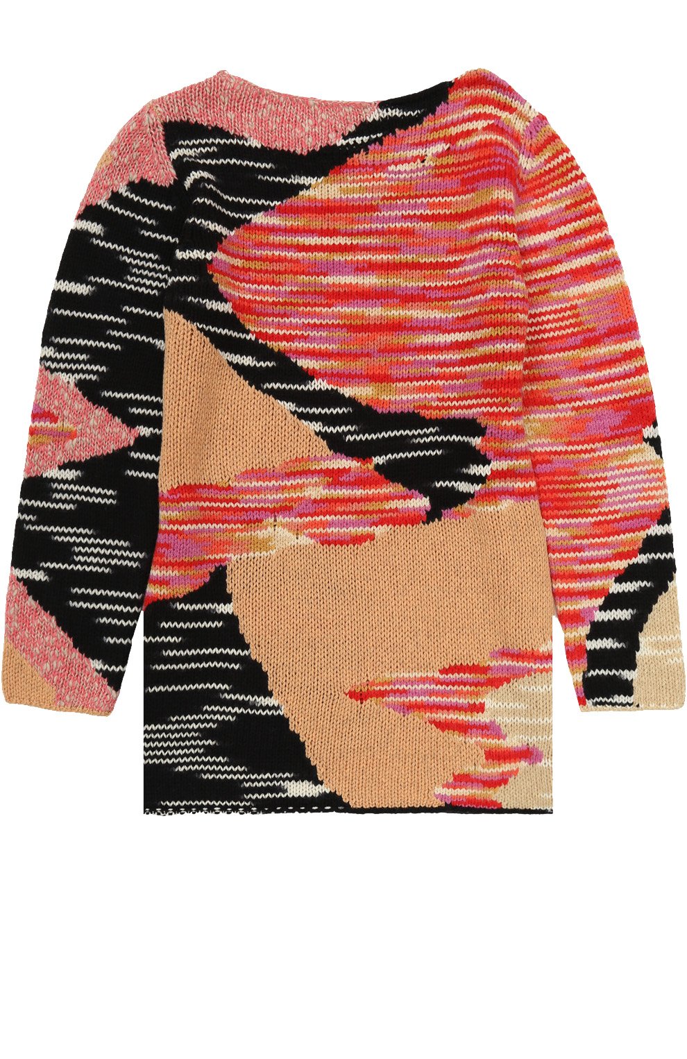 Платья Missoni, Вязаное мини-платье прямого кроя с принтом Missoni, Италия, Розовый, Шерсть: 77%; Кашемир: 5%; Полиамид: 18%;, 2405556  - купить
