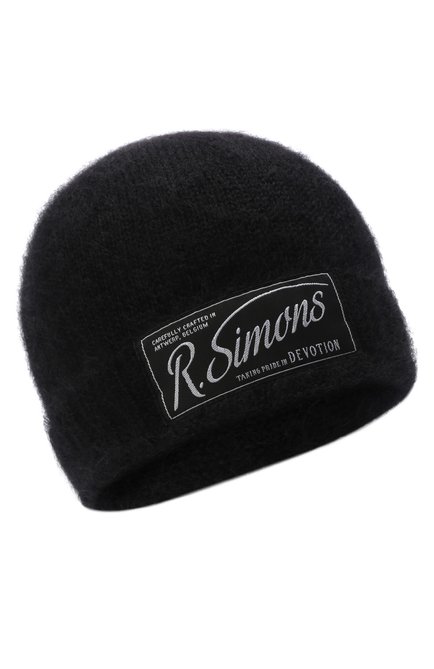 Женская шапка RAF SIMONS черного цвета, арт. 212-846-50001 | Фото 1 (Материал: Шерсть, Текстиль)