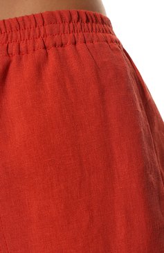 Женские льняные брюки GIORGIO ARMANI красного цвета, арт. 2SHPP0NT/T0381 | Фото 5 (Длина (брюки, джинсы): Стандартные; Женское Кросс-КТ: Брюки-одежда; Силуэт Ж (брюки и джинсы): Джоггеры; Стили: Спорт-шик; Материал внешний: Лен)