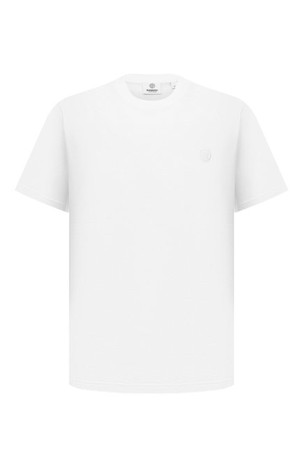 Мужская хлопковая футболка BURBERRY белого цвета по цене 51300 руб., арт. 8041699 | Фото 1