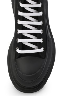 Мужские текстильные ботинки tread slick ALEXANDER MCQUEEN черного цвета, арт. 604254/W4L32 | Фото 6 (Материал внешний: Текстиль; Мужское Кросс-КТ: Ботинки-обувь; Материал внутренний: Натуральная кожа; Материал утеплителя: Без утеплителя; Подошва: Массивная)