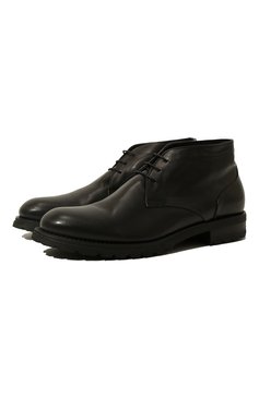 Мужские кожаные ботинки PANTANETTI черного цвета, арт. 15813EM/SHIVER | Фото 1 (Материал утеплителя: Натуральный мех; Мужское Кросс-КТ: Ботинки-обувь; Подошва: Плоская)
