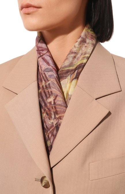 Женский шелковый платок брабантские кружева GOURJI темно-розового цвета, арт. T23BRK7R | Фото 2 (Ма�териал: Шелк, Текстиль)