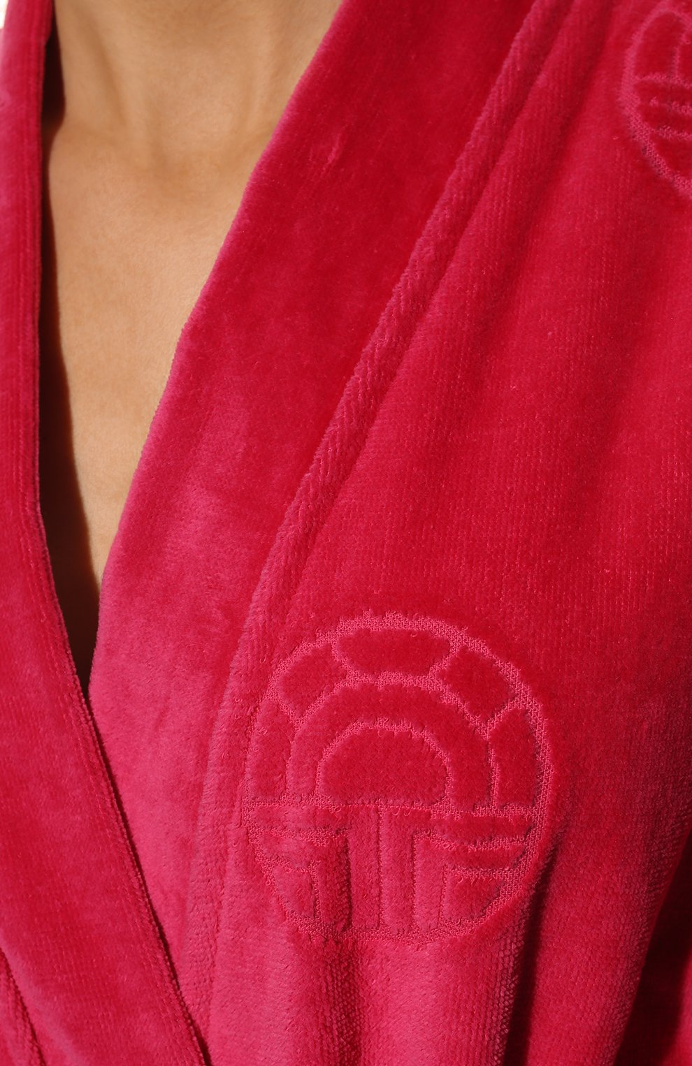 Женский хлопковый халат LOUIS FERAUD фуксия цвета, арт. 3881730 | Фото 5 (Материал внешний: Хлопок)