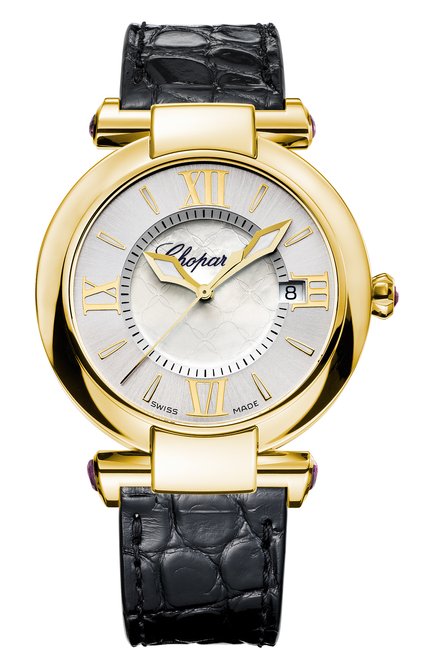Женские часы imperiale CHOPARD бесцветного цвета, арт. 384221-0001 | Фото 1 (Материал корпуса: Жёлтое золото; Цвет циферблата: Перламутровый; Механизм: Кварц)