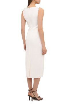 Женское платье VALENTINO белого цвета, арт. VB3VAV9765C | Фото 4 (Женское Кросс-КТ: платье-футляр, Платье-одежда; Материал внешний: Синтетический материал, Вискоза; Региональные ограничения белый список (Axapta Mercury): RU; Материал сплава: Проставлено; Стили: Классический; Длина Ж (юбки, платья, шорты): Миди; Случай: Формальный; Драгоценные камни: Проставлено; Материал подклада: Вискоза)