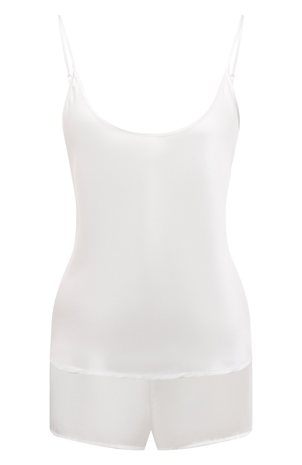Женская шелковая пижама LA PERLA белого цвета, арт. 0045610 | Фото 1 (Материал внешний: Шелк; Материал сплава: Проставлено; Нос: Не проставлено)