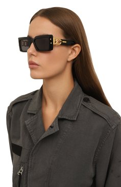 Женские солнцезащитные очки BALMAIN черного цвета, арт. BPS-145A | Фото 2 (Тип очков: С/з; Оптика Гендер: оптика-женское; Очки форма: Прямоугольные)