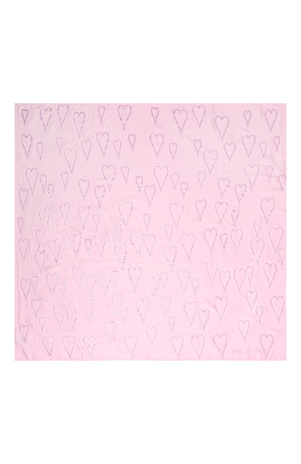 Женский платок FILLES A PAPA розового цвета, арт. SATIN SCARF | Фото 5 (Принт: С принтом; Материал: Текстиль, Синтетический материал; Материал сплава: Проставлено; Нос: Не проставлено)