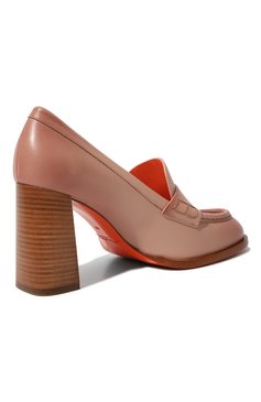 Женские кожаные туфли SANTONI розового цвета, арт. WDQQ59981HA3BLGAN01 | Фото 5 (Каблук высота: Высокий; Материал внутренний: Натуральная кожа; Каблук тип: Устойчивый; Подошва: Плоская)