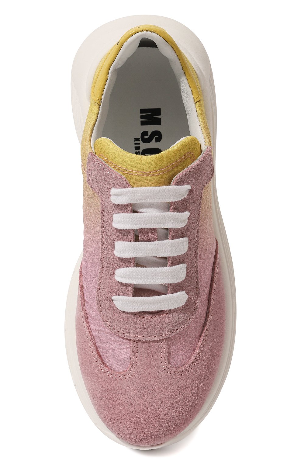 Детские кроссовки MSGM KIDS розового цвета, арт. 74017/28-35 | Фото 4 (Материал внешний: Текстиль; Материал внутренний: Натуральная кожа; Материал сплава: Проставлено; Нос: Не проставлено)