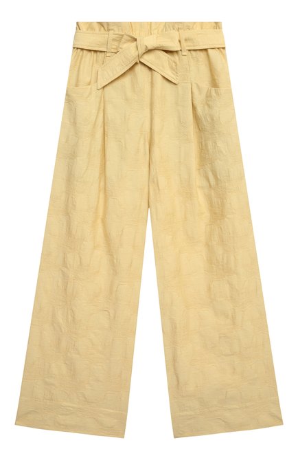 Детские хлопковые брюки BRUNELLO CUCINELLI желтого цвета, арт. BL191P034C | Фото 1 (Материал внешний: Хлопок; Случай: Повседневный; Ростовка одежда: 12 лет | 152 см)