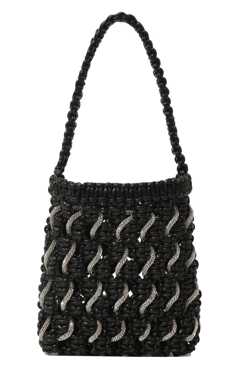 Женский сумка-тоут woven small YUZEFI черного  цвета, арт. YUZC0-HB-SWCT-01 | Фото 6 (Сумки-технические: Сумки-шопперы; Материал: Текстиль, Экокожа; Размер: small)