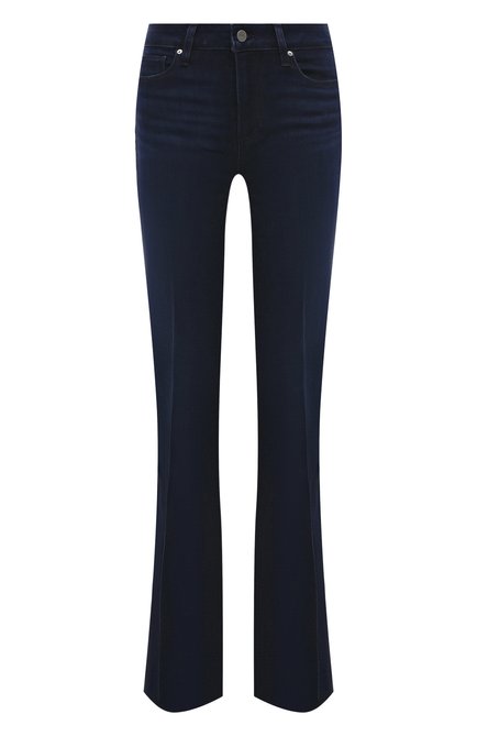 Женские джинсы PAIGE темно-синего цвета, арт. 4108F72-047 | Фото 1 (Материал внешний: Хлопок; Материал сплава: Проставлено; Длина (брюки, джинсы): Удлиненные; Драгоценные камни: Проставлено)