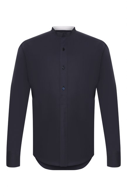 Мужская хлопковая рубашка ZILLI темно-синего цвета по цене 58200 руб., арт. MFT-YD001-13037/RS01 | Фото 1