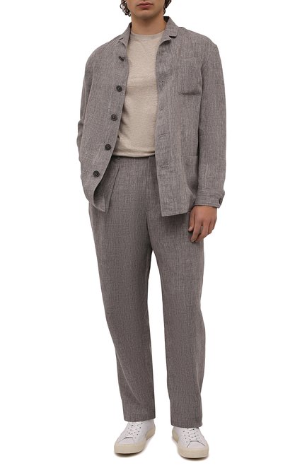 Мужской льняной костюм GIORGIO ARMANI светло-коричневого цвета по цене 194000 руб., арт. 2SGAV02Z/T0362 | Фото 1