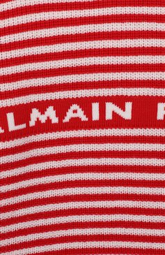 Детский шерстяной пуловер BALMAIN красного цвета, арт. 6L9520/LA910/4-10 | Фото 3 (Материал внешний: Шерсть; Рукава: Длинные; Мальчики Кросс-КТ: Пуловер-одежда; Статус проверки: Проверена категория)