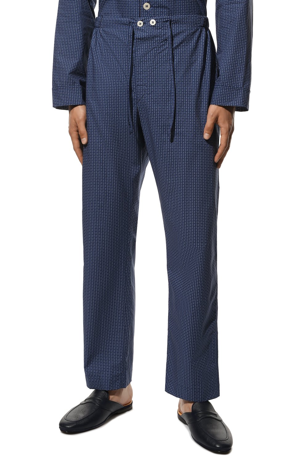 Мужская хлопковая пижама ROBERTO RICETTI синего цвета, арт. PIGIAMA VENEZIA LUNG0/R0CK 2317HW217740001 | Фото 5 (Рукава: Длинные; Длина (брюки, джинсы): Стандартные; Кросс-КТ: домашняя одежда; Длина (для топов): Стандартные; Материал внешний: Хлопок)