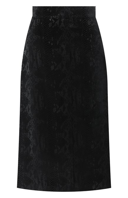 Женская юбка из вискозы и шелка SAINT LAURENT черного цвета, арт. 630863/Y744N | Фото 1 (Длина Ж (юбки, платья, шорты): Миди; Материал подклада: Шелк; Женское Кросс-КТ: Юбка-одежда; Материал внешний: Вискоза)