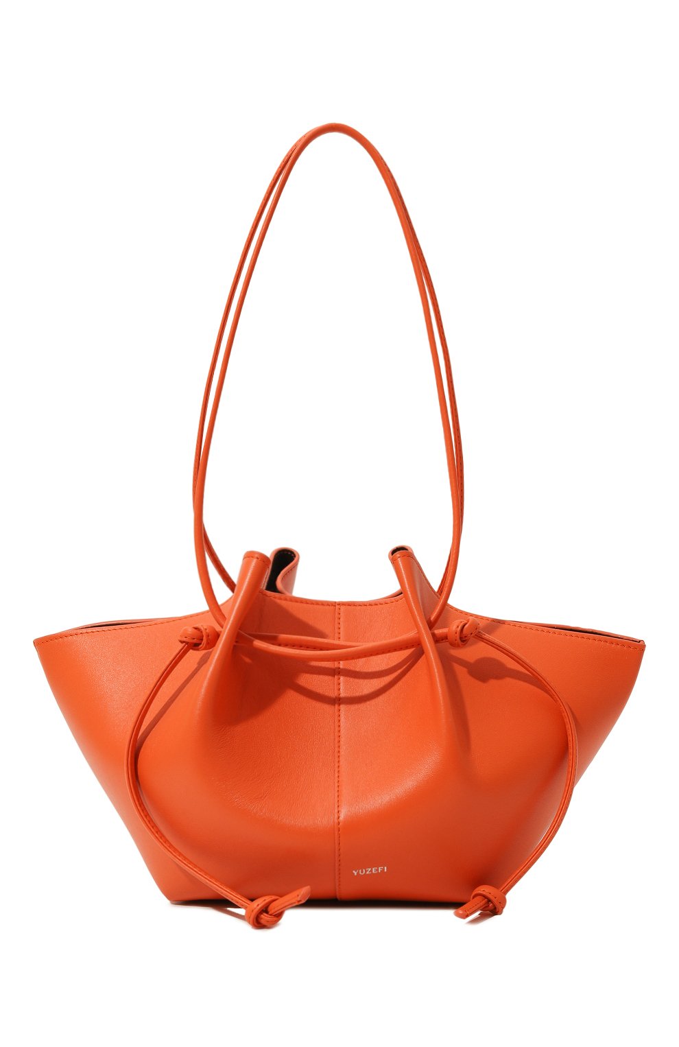 Женская сумка mochi YUZEFI оранжевого  цвета, арт. YUZSS23-HB-M0-L007 | Фото 1 (Сумки-технические: Сумки top-handle; Материал: Натуральная кожа; Материал сплава: Проставлено; Драгоценные камни: Проставлено; Размер: small)