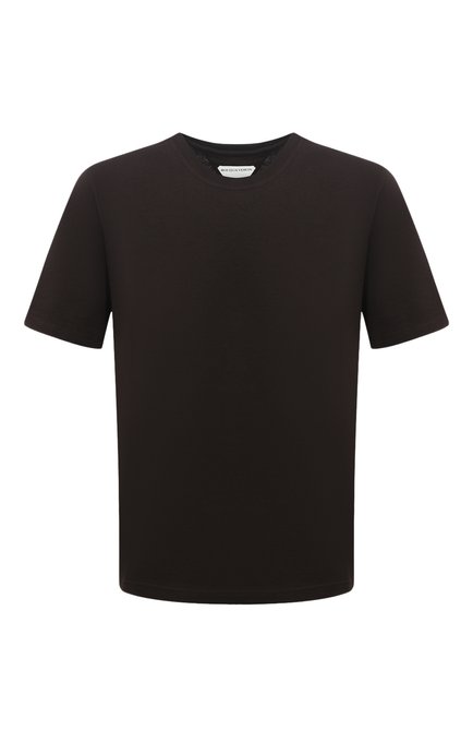 Мужская хлопковая футболка BOTTEGA VENETA темно-коричневого цвета по цене 31650 руб., арт. 649055/VF1U0 | Фото 1