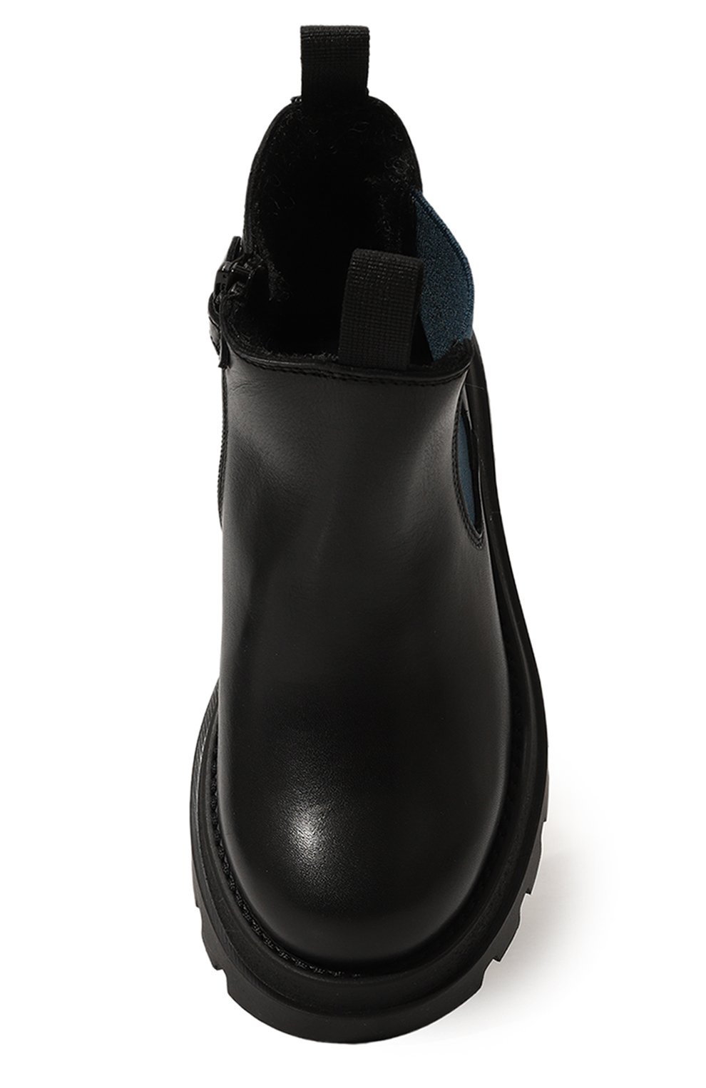 Детские кожаные ботинки RONDINELLA черного цвета, арт. 11932-1A/34-36 | Фото 4 (Материал утеплителя: Натуральный мех, Шерсть; Материал сплава: Проставл ено; Нос: Не проставлено)