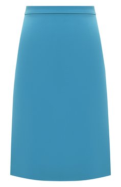 Женская юбка из шерсти и шелка GUCCI голубого цвета, арт. 610297 ZAD88 | Фото 1 (Материал внешний: Шерсть, Шелк; Женское Кросс-КТ: Юбка-карандаш, Юбка-одежда; Материал сплава: Проставлено; Стили: Классический; Длина Ж (юбки, платья, шорты): Миди; Драгоценные камни: Проставлено)