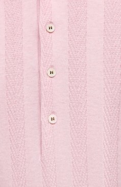 Мужское хлопковое поло ALTEA розового цвета, арт. 2151049 | Фото 5 (Застежка: Пуговицы; Рукава: Короткие; Длина (для топов): Стандартные; Кросс-КТ: Трикотаж; Материал внешний: Хлопок; Стили: Романтичный)