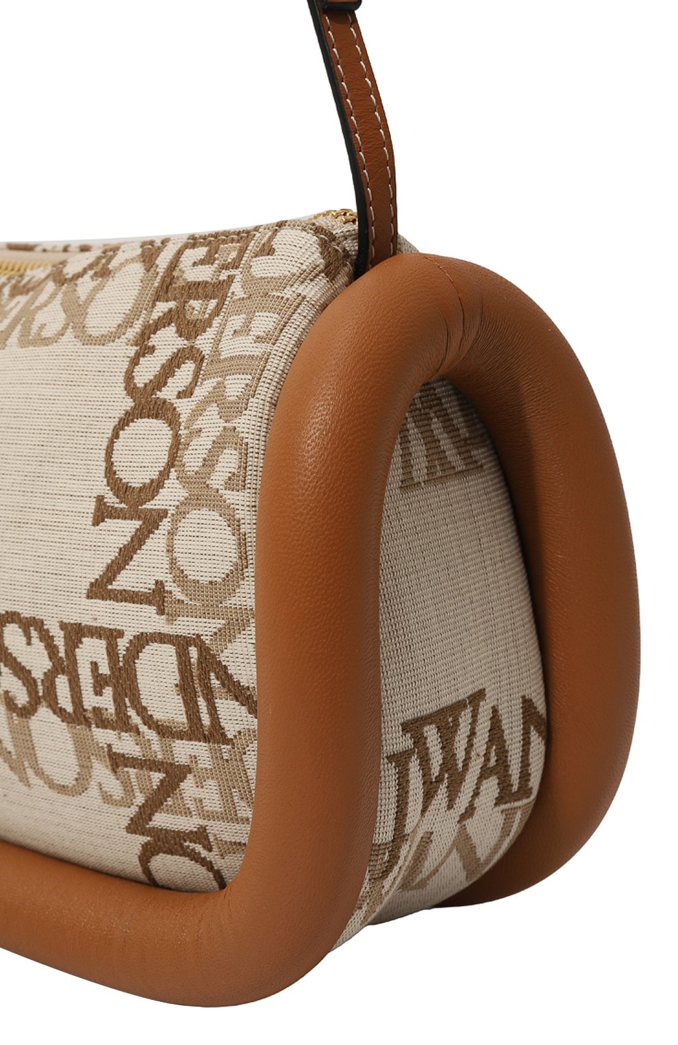 Женская сумка bumper JW ANDERSON бежевого цвета, арт. HB0459FA0136 | Фото 3 (Сумки-технические: Сумки top-handle; Размер: medium; Материал сплава: Проставлено; Материал: Текстиль; Драгоценные камни: Проставлено)