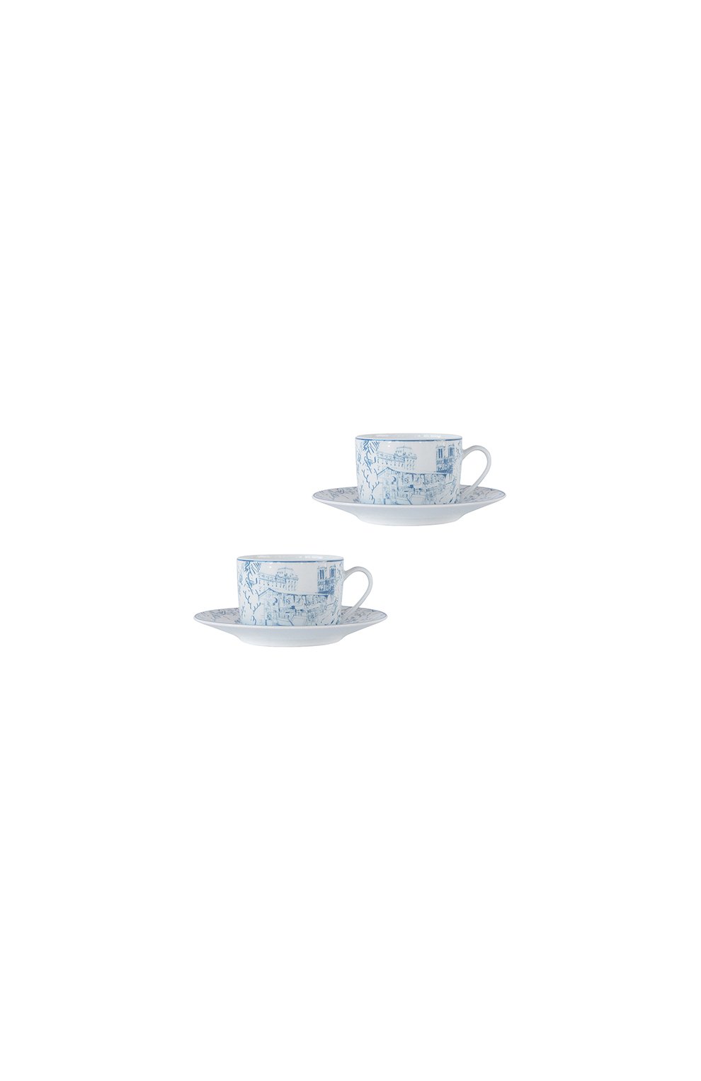 Набор из 2-х чайных чашек с блюдцами tout paris BERNARDAUD синего цвета, арт. 1980/22665 | Фото 1 (Ограничения доставки: fragile-2)