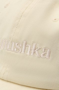Женская хлопковая бейсболка NANUSHKA кремвого цвета, арт. NW21SSHT01371 | Фото 4 (Материал: Текстиль, Хлопок)