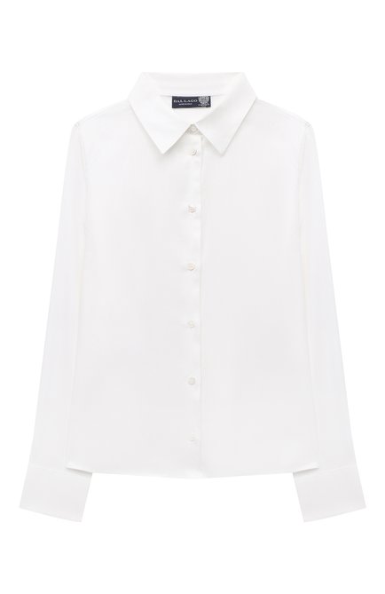 Детское блузка из хлопка и шелка DAL LAGO белого цвета по цене 16450 руб., арт. R403/9512/13-16 | Фото 1
