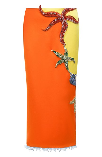 Женская юбка VERSACE оранжевого цвета по цене 593000 руб., арт. A89177/A224536 | Фото 1