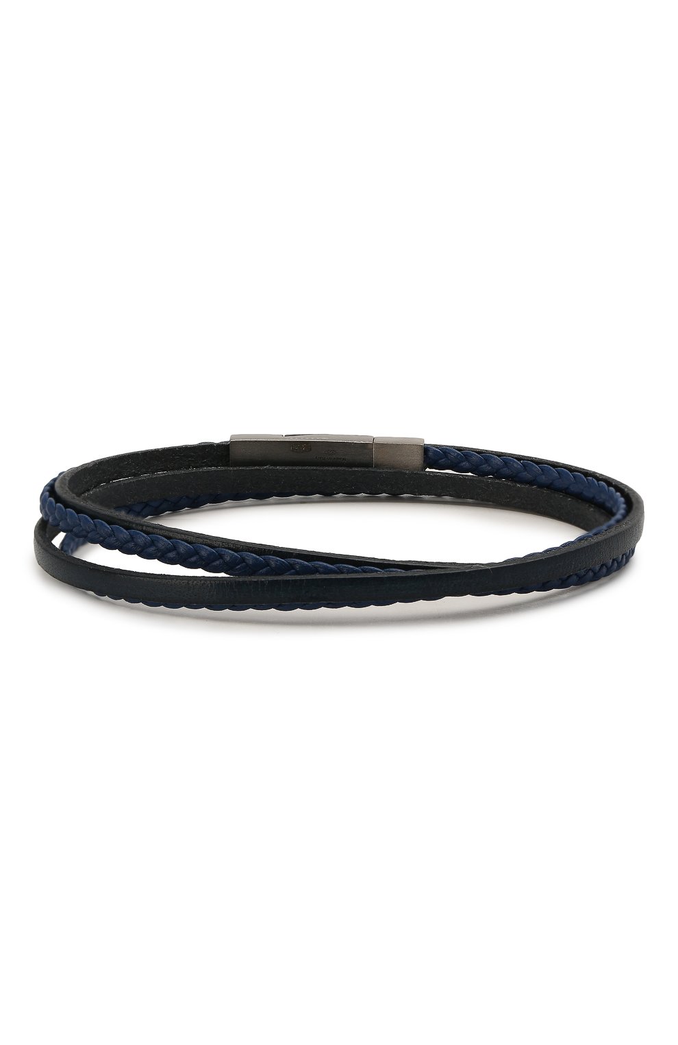 Мужской кожаный браслет TATEOSSIAN синего цвета, арт. BR0622 | Фото 2 (Материал: Натуральная кожа)