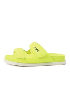 Детский кожаные шлепанцы MSGM KIDS желтого цвета, арт. 70534/NAPPA FLU0/36-41 | Фото 2 (Материал внутренний: Натуральная кожа; Материал сплава: Проставлено; Нос: Не проставлено; Длина стельки: 23, 24, 24,6, 25,3, 26)