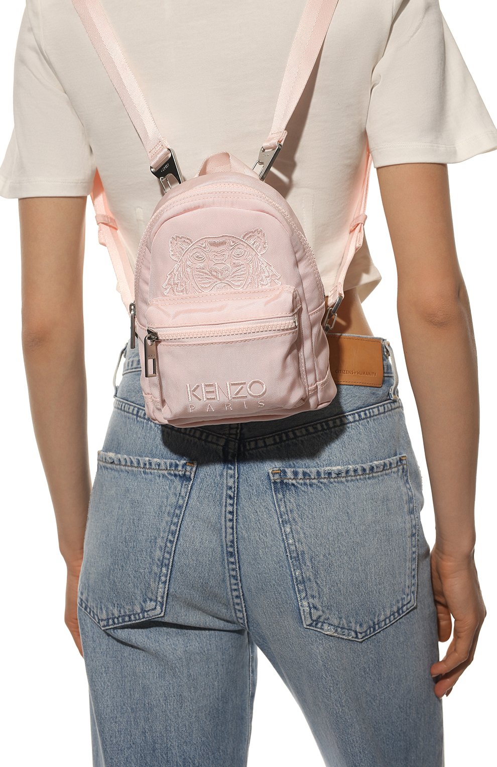 Женский рюкзак kampus mini KENZO светло-розового цвета, арт. FA65SF301F20 | Фото 6 (Размер: mini; Ремень/цепочка: На ремешке; Материал: Текстиль)